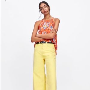 NWT Zara printed halter top (orange)